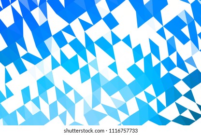 Light BLUE vector hexagon mosaic texture. A sample with polygonal shapes. The textured pattern can be used for background.