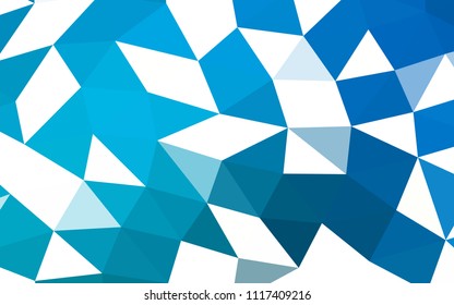 Light BLUE vector hexagon mosaic triangle mosaic. A completely new color illustration in a vague style. A new texture for your design.