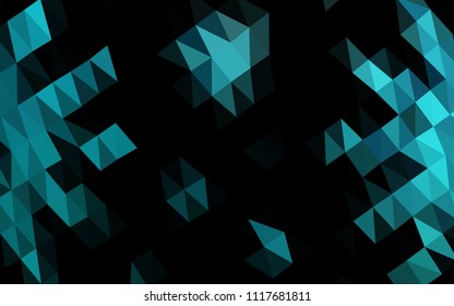 Light BLUE vector hexagon mosaic cover. Colorful illustration in abstract style with gradient. The best triangular design for your business.