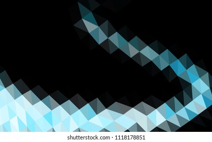 Light BLUE vector hexagon mosaic template. Creative geometric illustration in Origami style with gradient. A completely new design for your business.