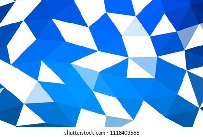 Light BLUE vector hexagon mosaic triangle mosaic. Glitter abstract illustration with an elegant design. A completely new design for your business.
