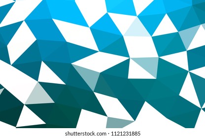 Light BLUE vector hexagon mosaic triangle mosaic. Creative illustration in halftone style with gradient. The best triangular design for your business.