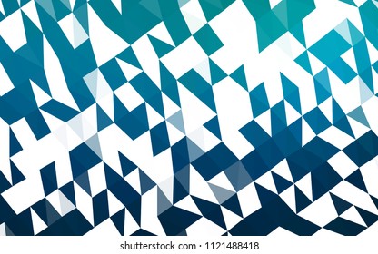Light BLUE vector hexagon mosaic cover. Creative geometric illustration in Origami style with gradient. The completely new template can be used for your brand book.