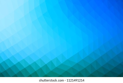 Light BLUE vector hexagon mosaic cover. Modern geometrical abstract illustration with gradient. The textured pattern can be used for background.