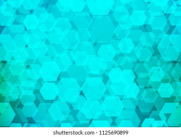 Light BLUE vector hexagon mosaic background. Modern geometrical abstract illustration with gradient. The polygonal design can be used for your web site.