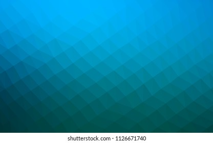 Light BLUE vector hexagon mosaic template. Geometric illustration in Origami style with gradient.  The polygonal design can be used for your web site.