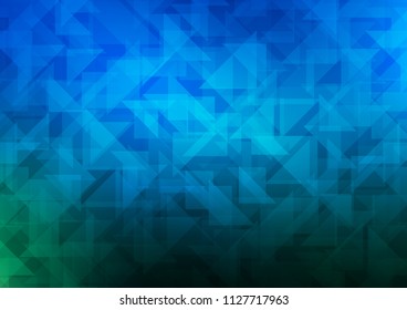 Light BLUE vector hexagon mosaic template. Creative illustration in halftone style with gradient. The completely new template can be used for your brand book.