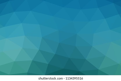 Light BLUE vector hexagon mosaic triangle mosaic. Geometric illustration in Origami style with gradient.  The completely new template can be used for your brand book.