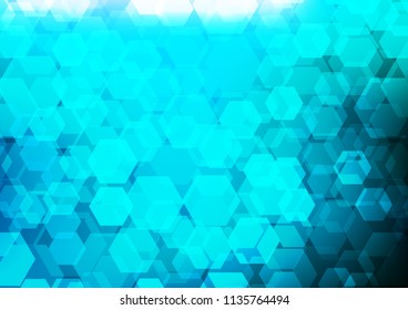 Light BLUE vector hexagon mosaic pattern. A sample with polygonal shapes. The completely new template can be used for your brand book.