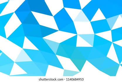 Light BLUE vector hexagon mosaic triangle mosaic. Brand new colored illustration in blurry style with gradient. A new texture for your design.