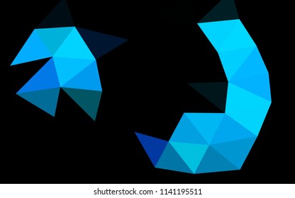 Light BLUE vector hexagon mosaic triangle mosaic. Creative geometric illustration in Origami style with gradient. The template can be used as a background for cell phones.