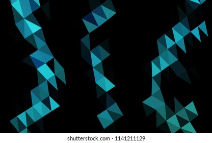 Light BLUE vector hexagon mosaic texture. Triangular geometric sample with gradient.  A completely new template for your business design.