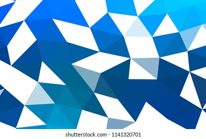 Light BLUE vector hexagon mosaic triangle mosaic. Colorful abstract illustration with gradient. A completely new template for your business design.