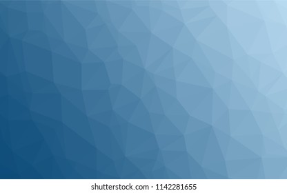 Light BLUE vector hexagon mosaic cover. Triangular geometric sample with gradient.  The template can be used as a background for cell phones.