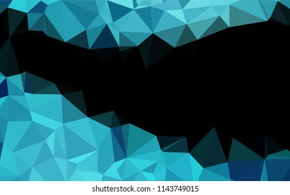 Light BLUE vector hexagon mosaic template. Triangular geometric sample with gradient.  A completely new design for your business.