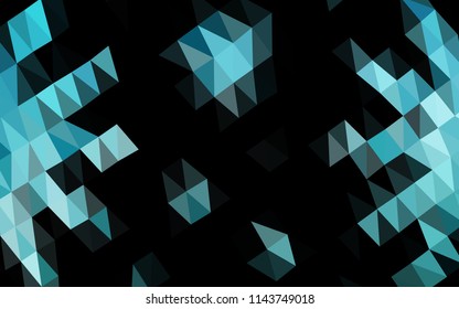 Light BLUE vector hexagon mosaic cover. Creative geometric illustration in Origami style with gradient. Brand new design for your business.