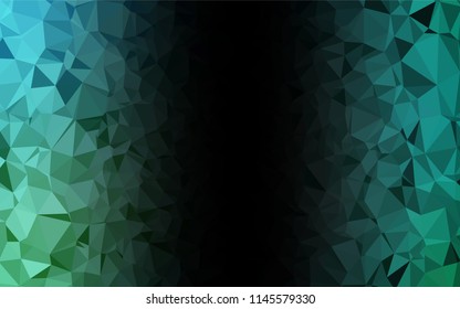 Light BLUE vector hexagon mosaic template. Shining colored illustration in a Brand new style. Triangular pattern for your business design.