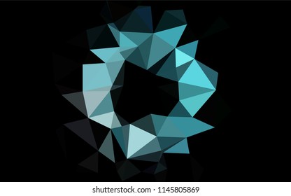 Light BLUE vector hexagon mosaic template. Creative illustration in halftone style with gradient. The best triangular design for your business.