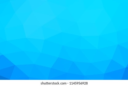 Light BLUE vector hexagon mosaic triangle mosaic. Geometric illustration in Origami style with gradient.  The template can be used as a background for cell phones.