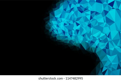 Light BLUE vector hexagon mosaic cover. A sample with polygonal shapes. The textured pattern can be used for background.