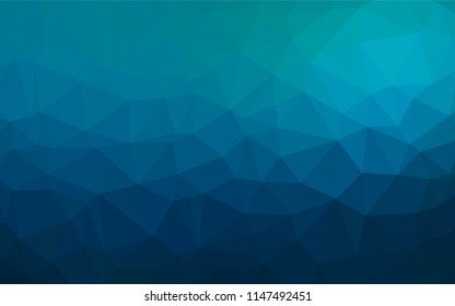 Light BLUE vector hexagon mosaic template. Triangular geometric sample with gradient.  The best triangular design for your business.