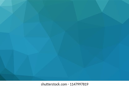 Light BLUE vector hexagon mosaic cover. Shining illustration, which consist of triangles. Triangular pattern for your business design.