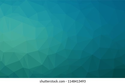Light BLUE vector hexagon mosaic template. Brand new colored illustration in blurry style with gradient. Triangular pattern for your business design.
