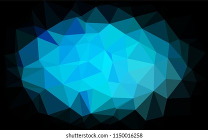 Light BLUE vector hexagon mosaic template. Glitter abstract illustration with an elegant design. A new texture for your design.