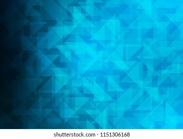 Light BLUE vector hexagon mosaic cover. Geometric illustration in Origami style with gradient.  A completely new template for your business design.