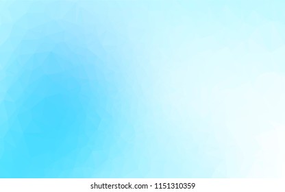 Light BLUE vector hexagon mosaic template. Glitter abstract illustration with an elegant design. Triangular pattern for your business design.
