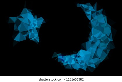 Light BLUE vector hexagon mosaic template. Triangular geometric sample with gradient.  The elegant pattern can be used as part of a brand book.