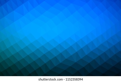 Light BLUE vector hexagon mosaic cover. Shining illustration, which consist of triangles. The template can be used as a background for cell phones.