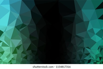 Light BLUE vector hexagon mosaic cover. Geometric illustration in Origami style with gradient.  Brand new design for your business.