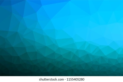 Light BLUE vector hexagon mosaic cover. Geometric illustration in Origami style with gradient.  The best triangular design for your business.