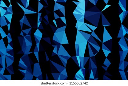 Light BLUE vector hexagon mosaic cover. Brand new colored illustration in blurry style with gradient. Triangular pattern for your business design.