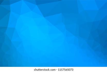 Light BLUE vector hexagon mosaic texture. Triangular geometric sample with gradient.  The template can be used as a background for cell phones.