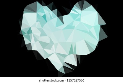 Light BLUE vector hexagon mosaic template. An elegant bright illustration with gradient. Triangular pattern for your business design.