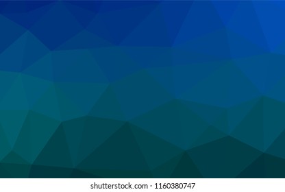 Light BLUE vector hexagon mosaic template. Geometric illustration in Origami style with gradient.  Brand new style for your business design.