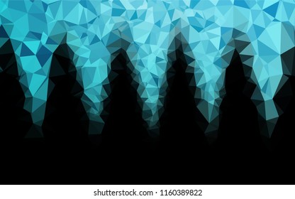 Light BLUE vector hexagon mosaic texture. An elegant bright illustration with gradient. Triangular pattern for your business design.