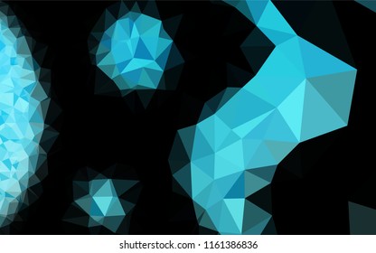 Light BLUE vector hexagon mosaic texture. Creative illustration in halftone style with gradient. A completely new design for your business.