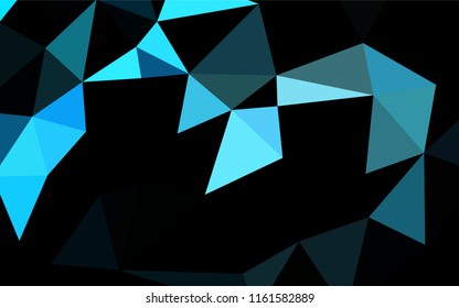 Light BLUE vector hexagon mosaic cover. Triangular geometric sample with gradient.  Brand new design for your business.