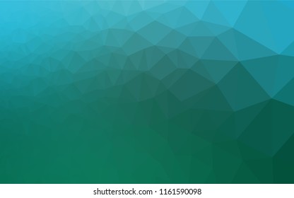 Light BLUE vector hexagon mosaic cover. Geometric illustration in Origami style with gradient.  The completely new template can be used for your brand book.