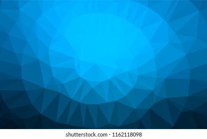 Light BLUE vector hexagon mosaic cover. Geometric illustration in Origami style with gradient.  The template can be used as a background for cell phones.