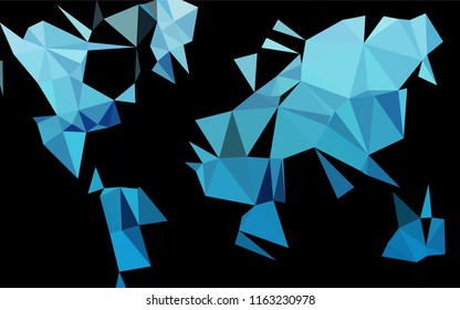 Light BLUE vector hexagon mosaic cover. Shining illustration, which consist of triangles. The best triangular design for your business.
