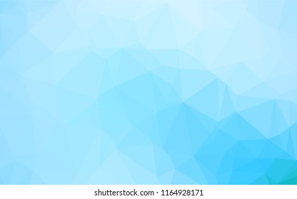 Light BLUE vector hexagon mosaic texture. Triangular geometric sample with gradient.  Brand new design for your business.