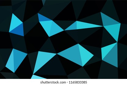 Light BLUE vector hexagon mosaic template. Shining illustration, which consist of triangles. The polygonal design can be used for your web site.