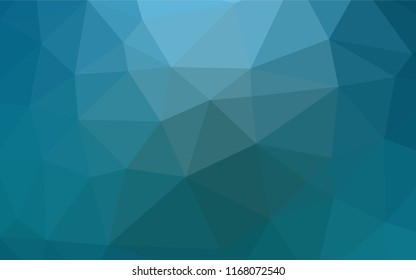 Light BLUE vector hexagon mosaic cover. Creative geometric illustration in Origami style with gradient. The textured pattern can be used for background.