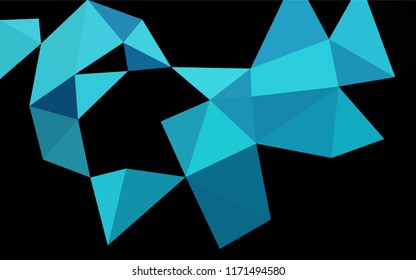 Light BLUE vector hexagon mosaic cover. Shining colored illustration in a Brand new style. Triangular pattern for your business design.