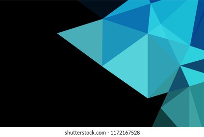 Light BLUE vector hexagon mosaic texture. Triangular geometric sample with gradient.  The template can be used as a background for cell phones.
