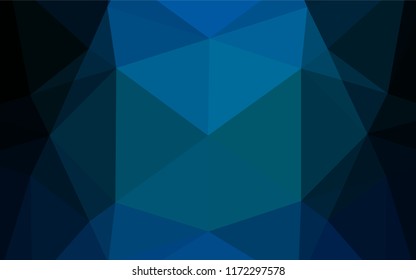 Light BLUE vector hexagon mosaic texture. Geometric illustration in Origami style with gradient.  The best triangular design for your business.